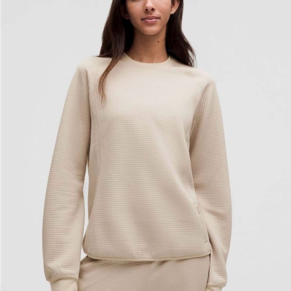 Lululemon Waffle-Knit Crewneck Long-Sleeve Shirt